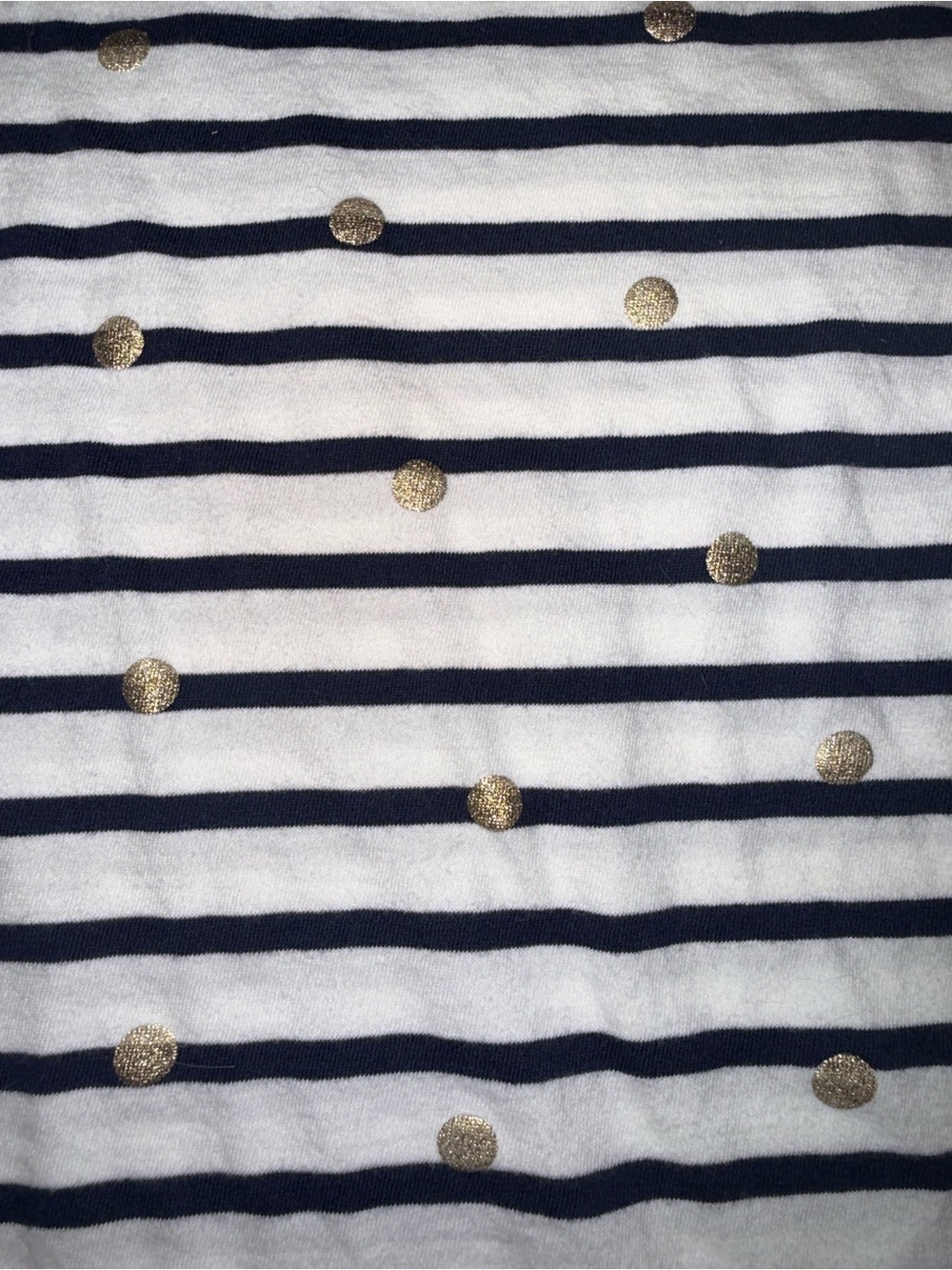 Boden Breton Stripe Long Sleeve Navy/White Gold Foil Dots Top Size 14 Orig $99 - Picture 4 of 6